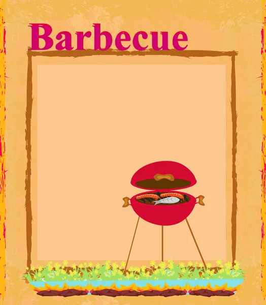 Barbecue party uitnodiging — Stockvector