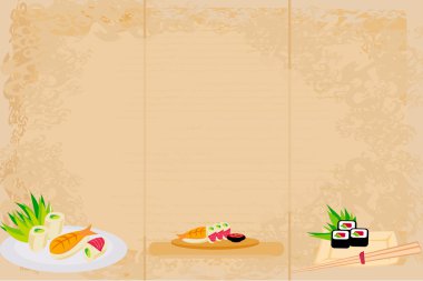 Template of traditional Japanese food menu clipart