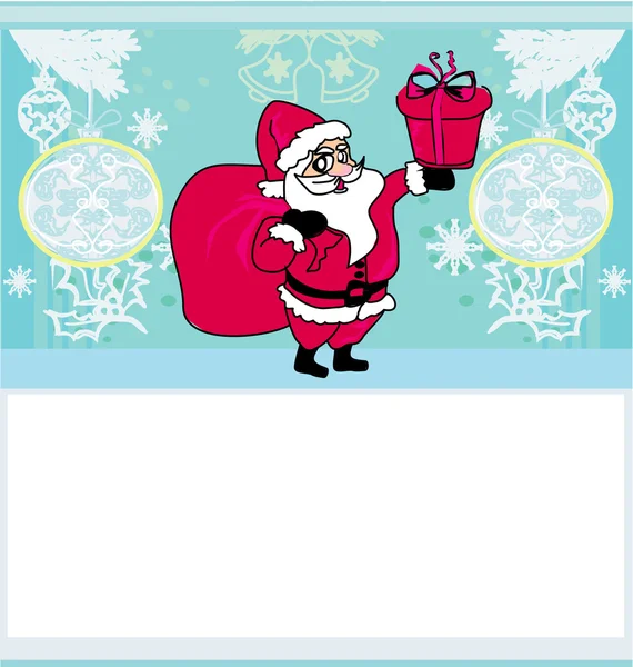 Szczęśliwego Nowego Roku karty z Santa — Wektor stockowy