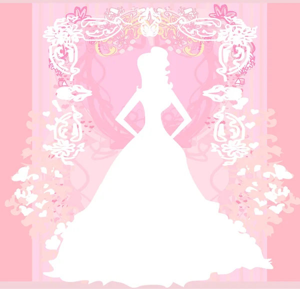 美丽的花环新娘 — 图库矢量图片