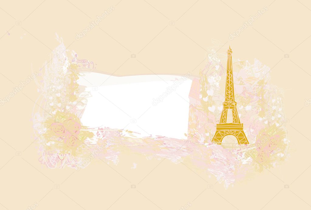 Vintage retro Eiffel card