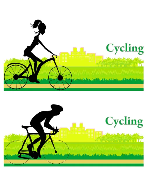 Плакат на велосипеде — стоковый вектор