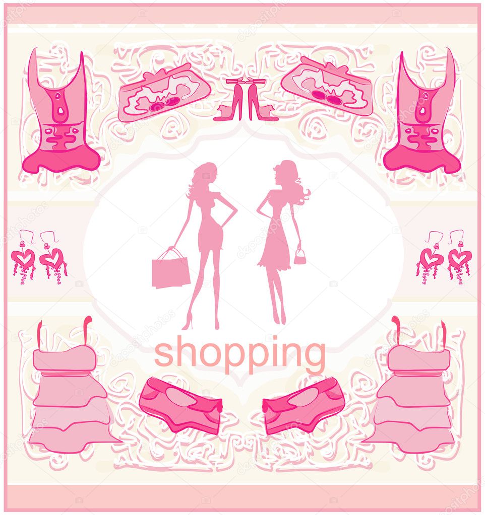 Fashion silhouettes girls Shopping Stock Vector Image by ©JackyBrown ...