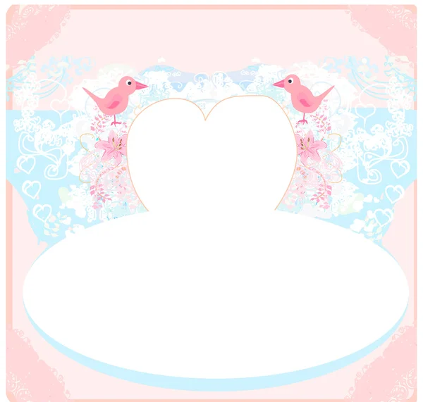 情人节贺卡：两只甜蜜的爱鸟 — 图库矢量图片