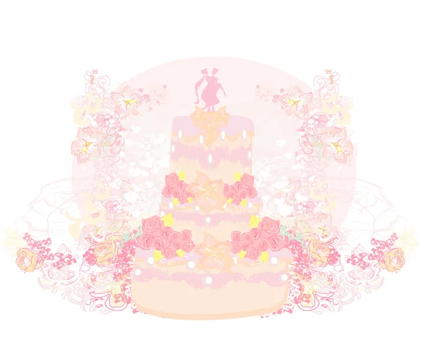 Дизайн свадебного торта — стоковый вектор
