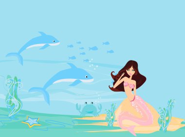 Illustration of a Beautiful mermaid clipart