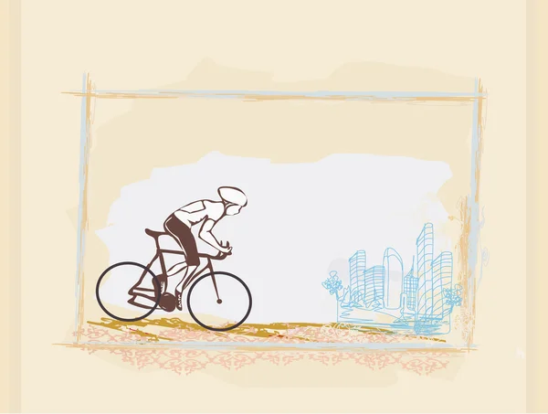 サイクリング用グランジポスターテンプレート — ストックベクタ