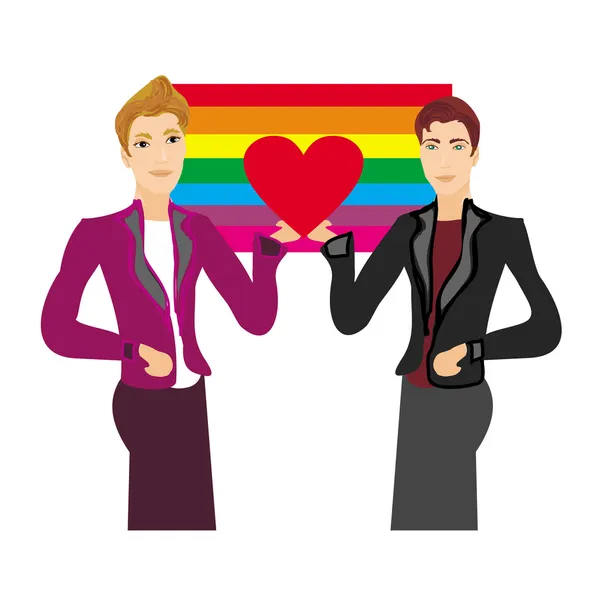 Gay paar — Stockvector