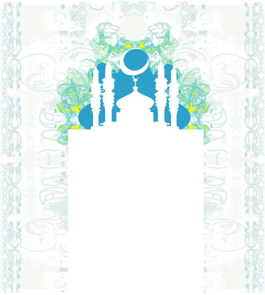 Ramadán pozadí - mešita silueta vektorové karty — Stockový vektor