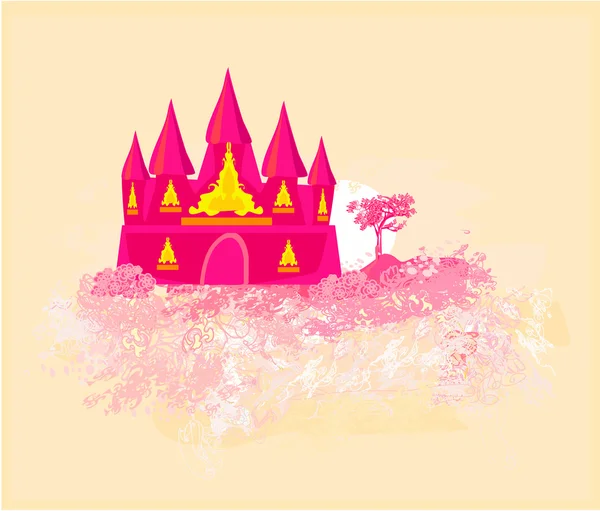 Magische fee verhaal prinses kasteel — Stockvector