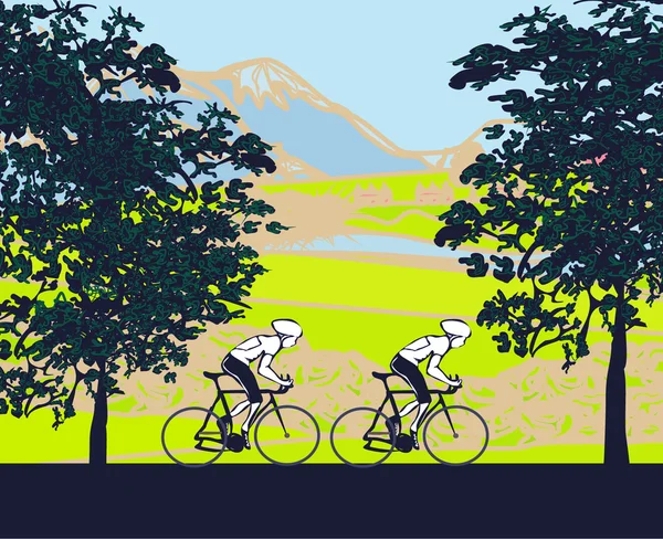 Bisiklete binme poster — Stok Vektör