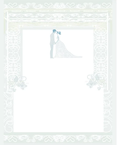 Elegante invitación de boda con pareja de boda — Archivo Imágenes Vectoriales