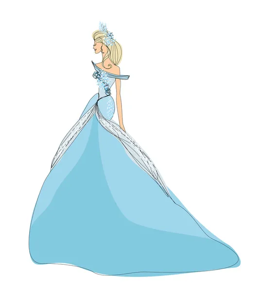 Krásná princezna - doodle — Stockový vektor