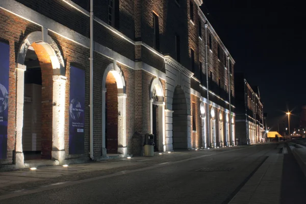 Portsmouth Dockyard di notte — Foto Stock