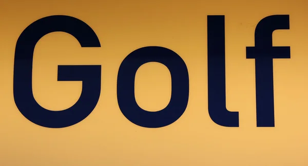 Osvětlené golf znamení — Stock fotografie