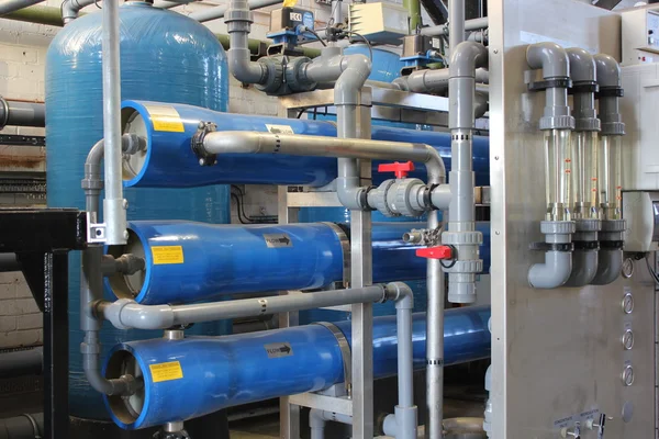 Instalação de água de caldeira industrial — Fotografia de Stock