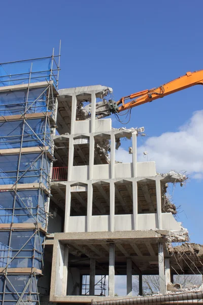 stock image Demolishing of a building