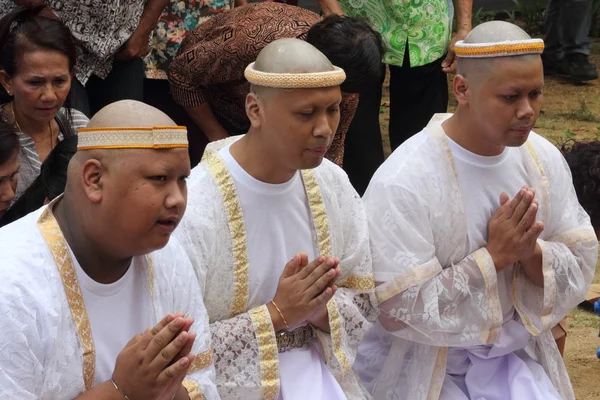 Initiation ceremony of three new monks — Stock Photo, Image