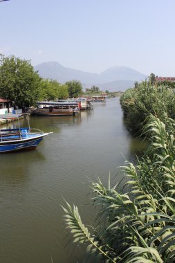 Nehri boyunca tekne