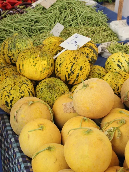 Producten van de verse markt van honingdauw meloen — Stockfoto