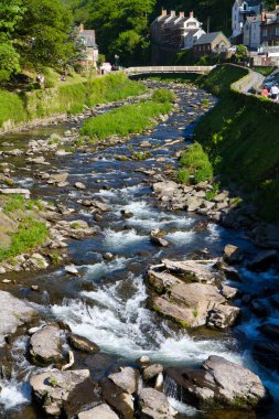 lynmouth devon İngiltere'de köprü görünümü