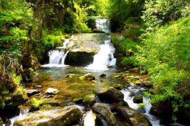 A waterfall on the River Lyn near Lynmouth in Devon clipart