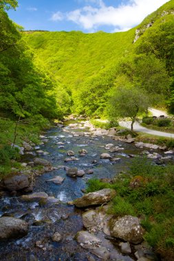 watersmeet nehrine lynmouth Devon doğru aşağı bakıyor