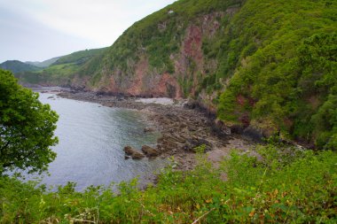 Devon coastline near Lynton and Lynmouth in Devon, England clipart