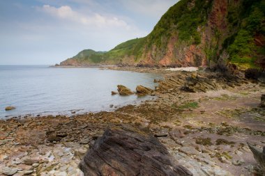 lynton ve Devon, İngiltere'ye lynmouth yakınındaki odunsu Körfezi