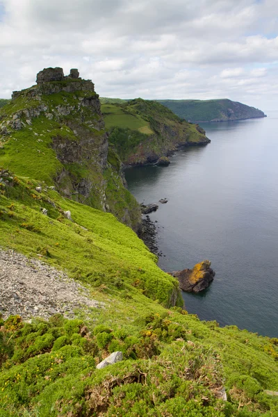 Beautiful Devon coastline of the Valley of Rocks near Lynton Devon — Stock Photo, Image