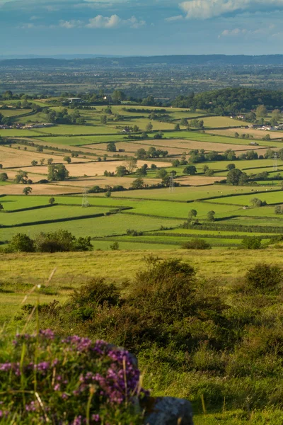 Uitzicht vanaf de top van crook piek in het Engelse graafschap Somerset met — Stockfoto