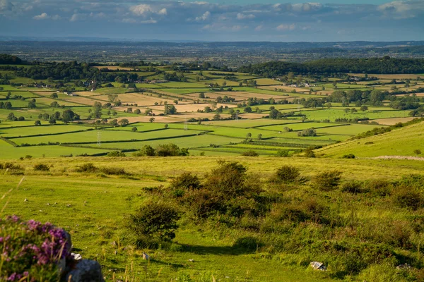 Вид с Крук Пик в Somerset Англии — стоковое фото