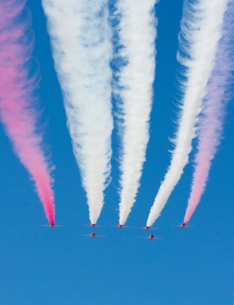 Red Arrows with white and red smoke