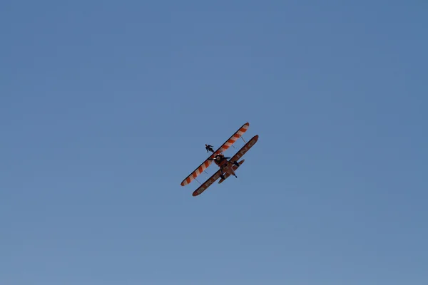 Wing Walker sul biplano — Foto Stock