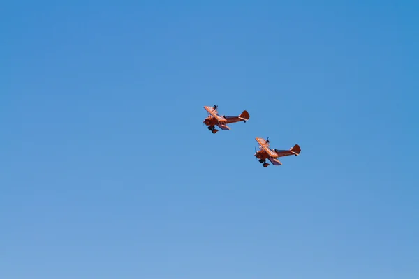 Wing Walkers on biplane — Stock Photo, Image