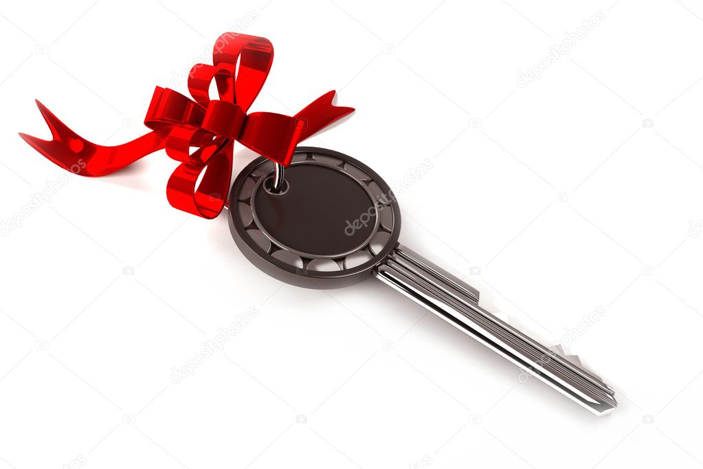 Key with ribbon