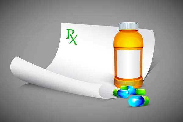 Pillola medica con prescrizione — Vettoriale Stock