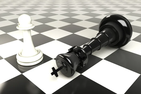 王およびポーンのチェス盤 — ストック写真