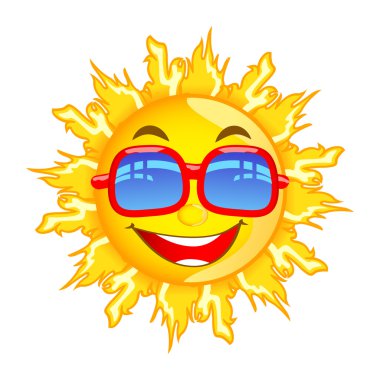 Sun with Sunglasses clipart