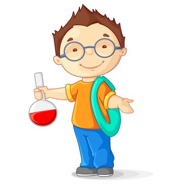 Kid with Laboratory Flask