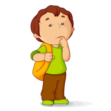 Kid with School Bag clipart