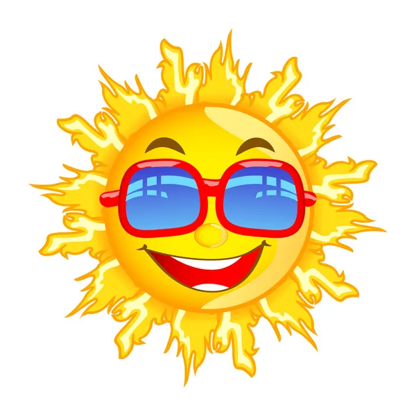 Solen med solglasögon — Stock vektor