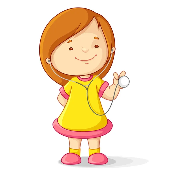 Girl with stethoscope — Stock Vector