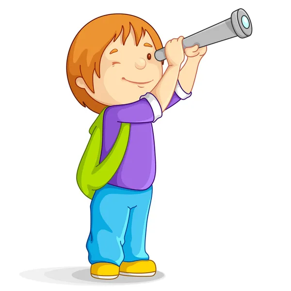 Αγόρι με τηλεσκόπιο — Διανυσματικό Αρχείο