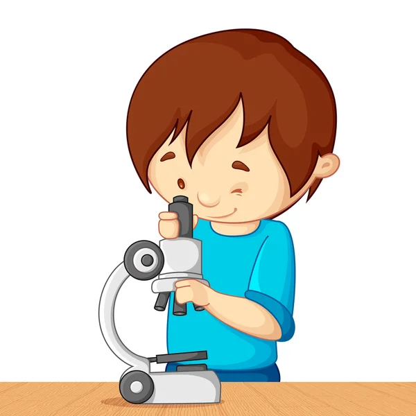 Дитина з мікроскоп — стоковий вектор