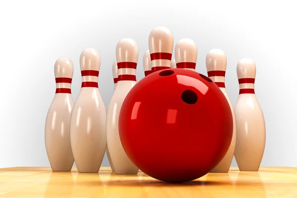 Skittle ve bowling topu — Stok fotoğraf
