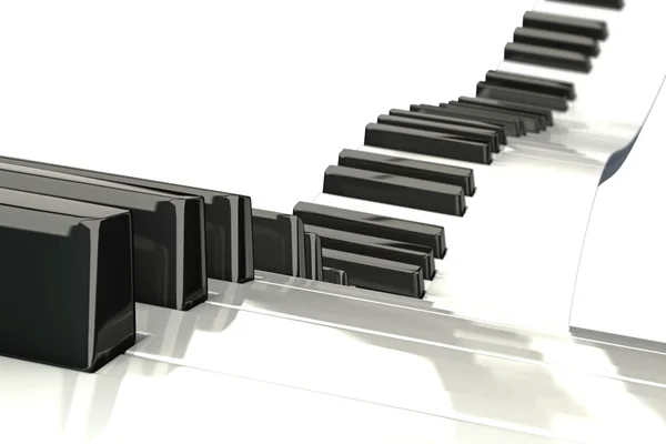 Плавающая клавиатура для фортепиано — стоковое фото