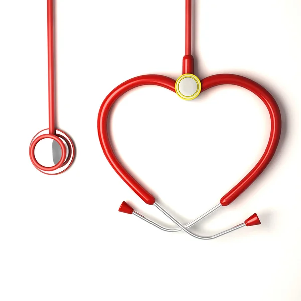Heart shaped Stethoscope — Stock Photo, Image