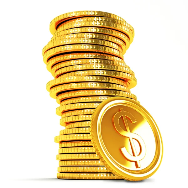 Pila de moneda de oro dólar —  Fotos de Stock
