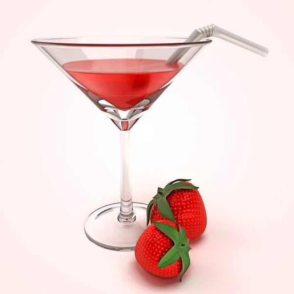 草莓鸡尾酒 — 图库照片